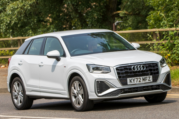 Audi Q2 driving on road