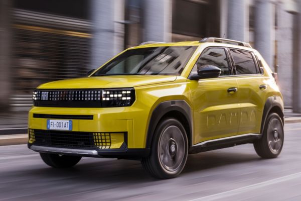 A yellow Fiat Grande Panda car