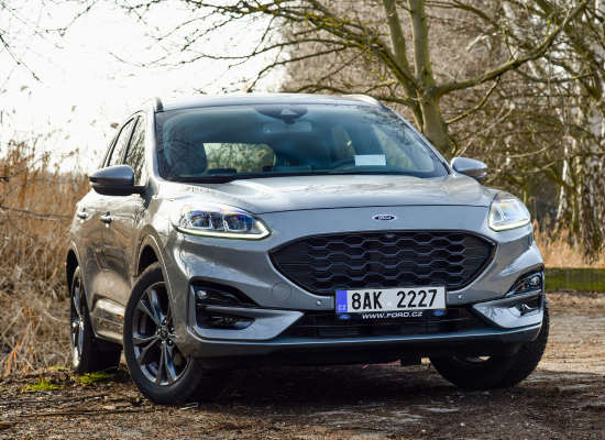 grey ford kuga parked in rural area