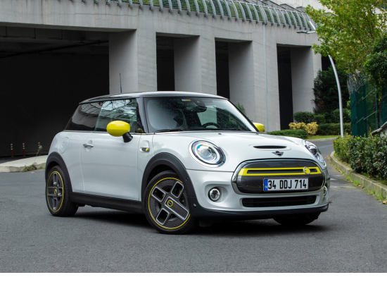 mini cooper electric car on road