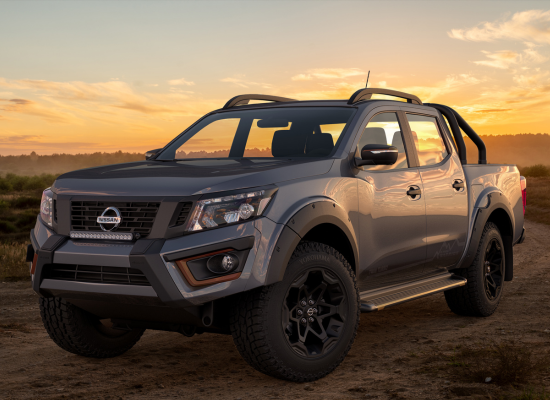 image of nissan navara at sunset