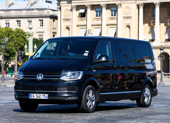 black volkswagen transporter